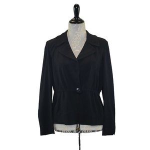 TALBOTS Collection Black Drawstring Wasit Jacket